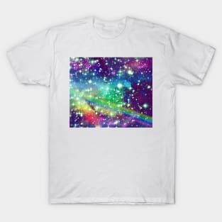 Rainbow Stars and Galaxies T-Shirt